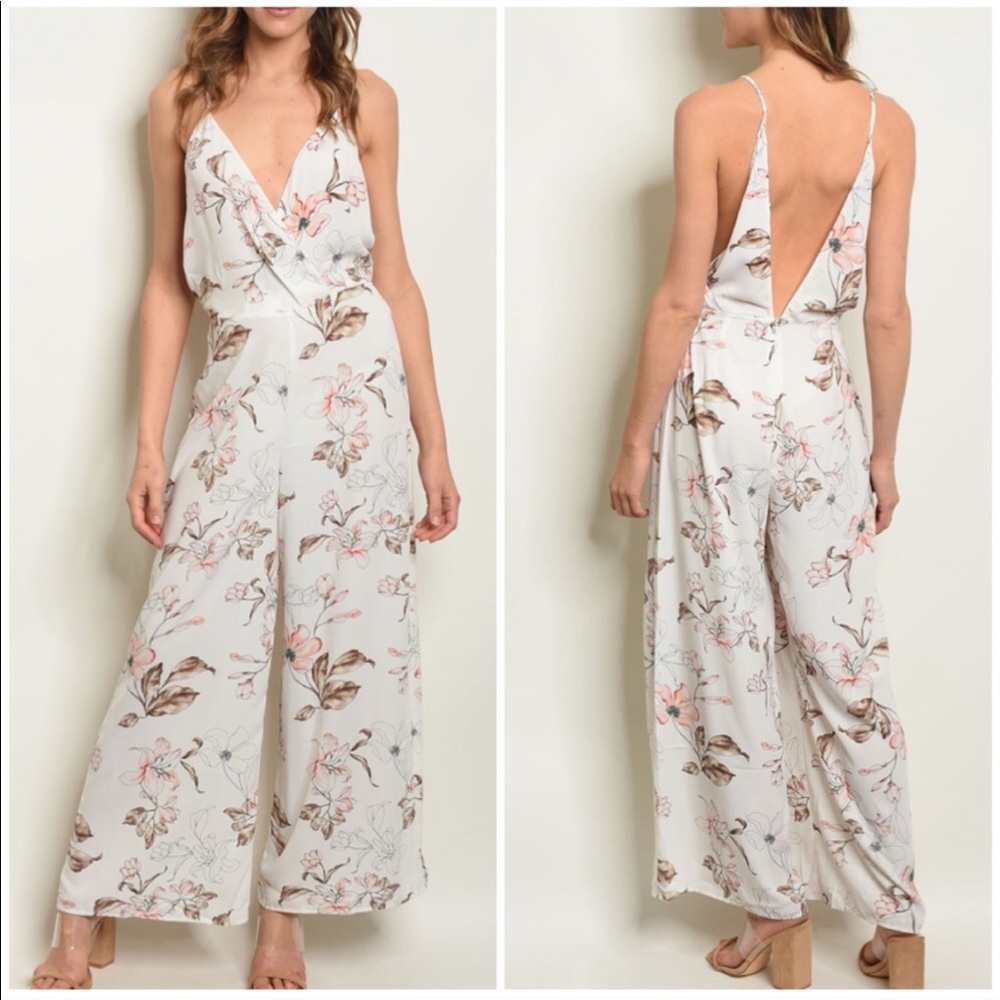 CLEARANCE ‼️FLORAL IVORY- Jumpsuit